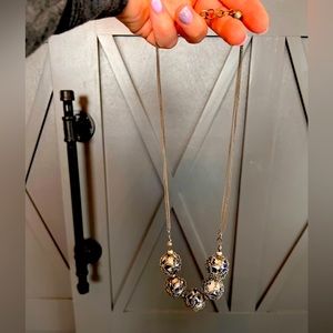 American Eagle necklace silver with blue and white baubles